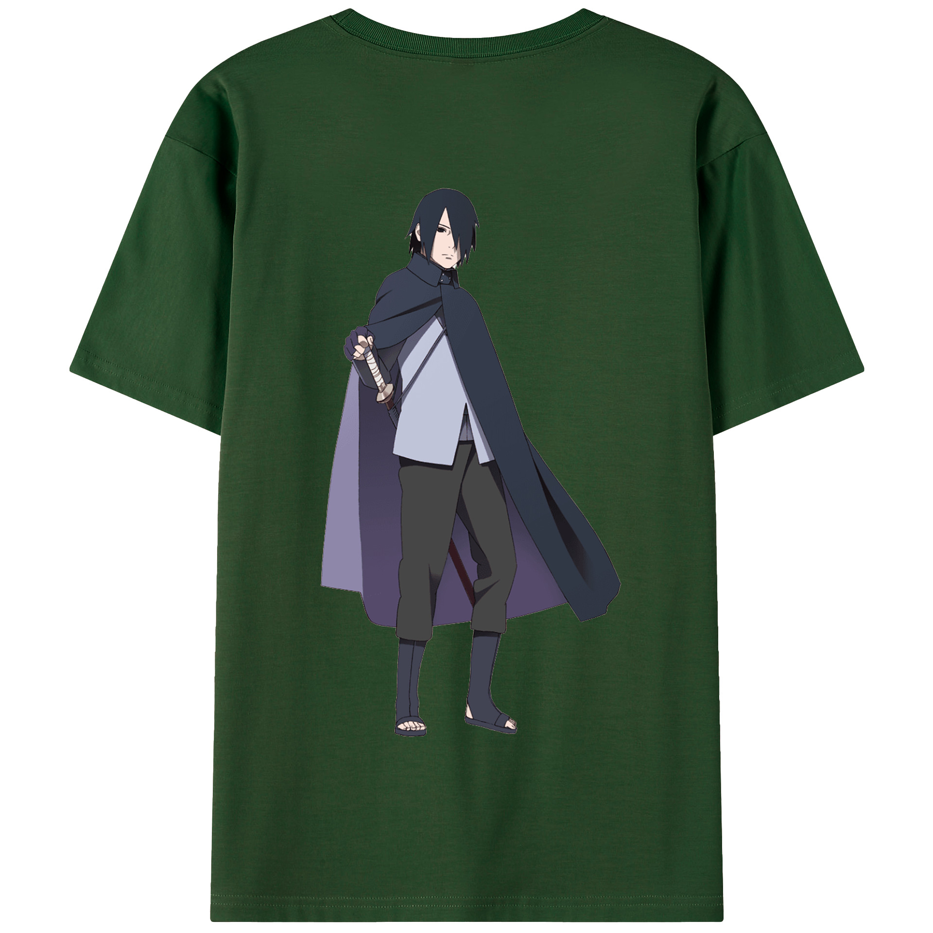 （画像用） NARUTO -ナルト- うちは サスケ Uchiha Sasuke 綿100％半袖Tシャツ（背面プリント）